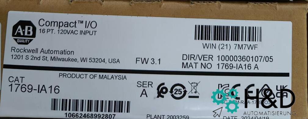 1769-IA16 Allen-Bradley Compact I/O Nuevo y Sellado