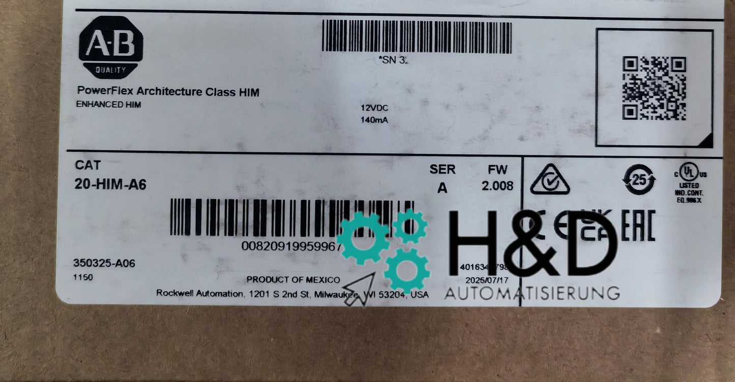 20-HIM-A6 Allen-Bradley PowerFlex Architektura Klasa HIM Nowy i Zaplombowany
