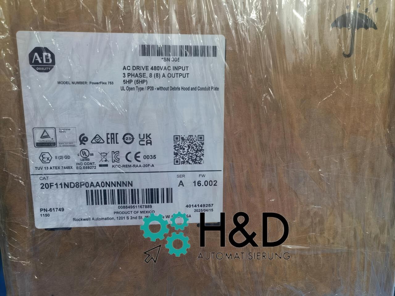 Allen-Bradley  20F11ND8P0AA0NNNNN    PowerFlex 753