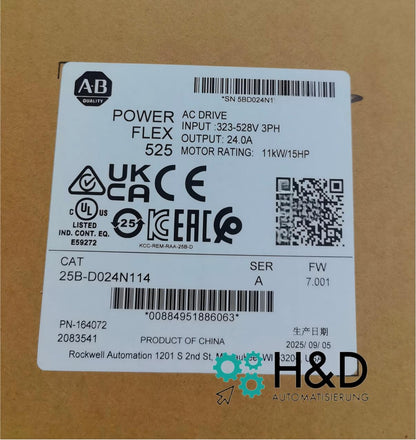 Allen-Bradley 25B-D024N114 Falownik PowerFlex 525 AC, 11 kW / 24 A, 3-fazowy (380-480 V)
