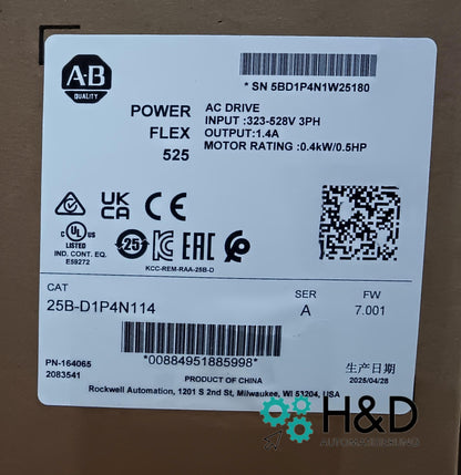 25B-D1P4N114   Allen-Bradley   PowerFlex 525 0.4кВт