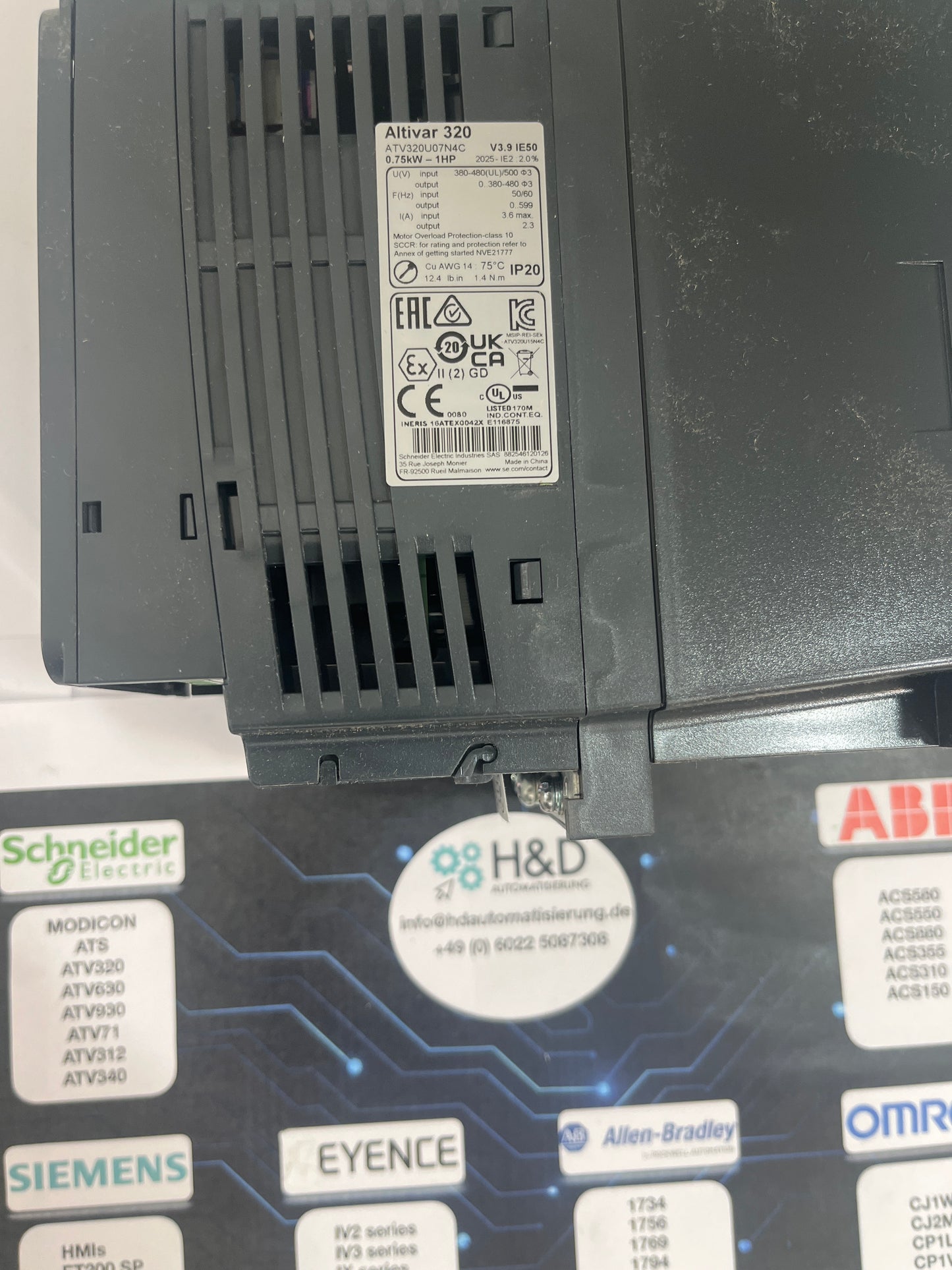 ATV320U07N4C Schneider Electric Variateur ATV320, 0,75 kW