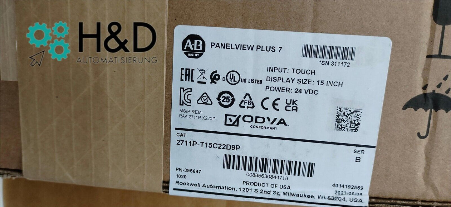 2711P-T15C22D9P  Allen-Bradley  PanelView  【New and Sealed】