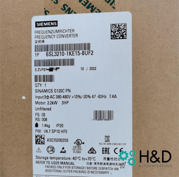 6SL3210-1KE15-8UF2  SIEMENS  SINAMICS G120C Inverter 2,2 KW   New and Sealed