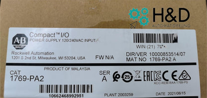 1769-PA2  Allen-Bradley  Power Supply, CompactLogix  【New and Sealed】