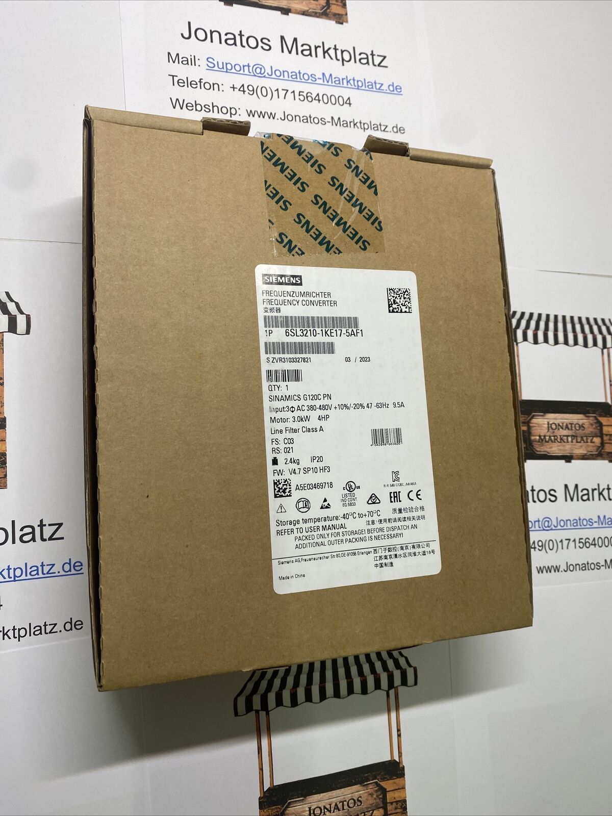 6SL3210-1KE17-5AF1  SIEMENS  SINAMICS G120C RATED POWER 3,0KW  New and Sealed