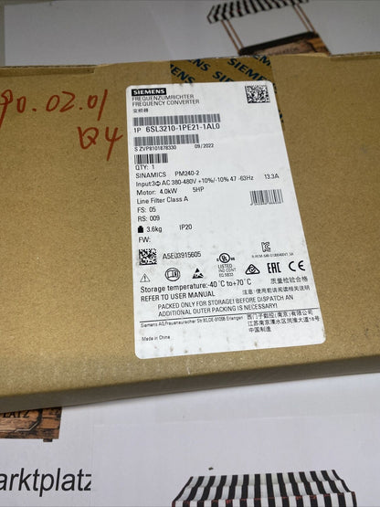 6SL3210-1PE21-1AL0  SIEMENS  SINAMICS Power Module PM240-2   New and Sealed