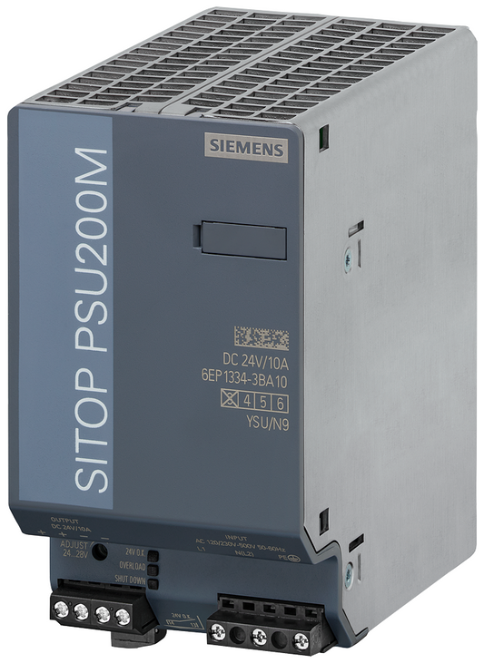 Siemens SITOP PSU200M – 6EP1334-3BA10, Geregelte Stromversorgung, 24V DC, 10A, 240W, 120/230–500V AC