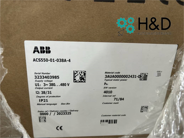 ACS550-01-038A-4  ABB  FREQUENCY CONVERTER  Pn 18,5kW, I2n 38 A 【New and Sealed】