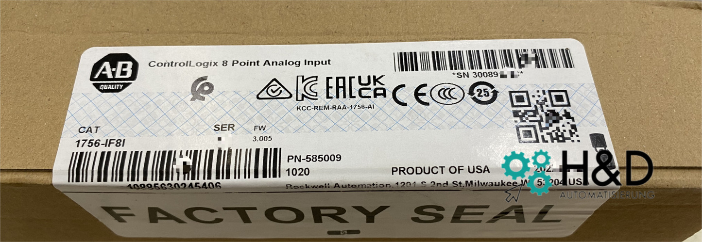 1756-IF8I    Allen-Bradley    ControlLogix 8 Point Analog Input 【New and Sealed】