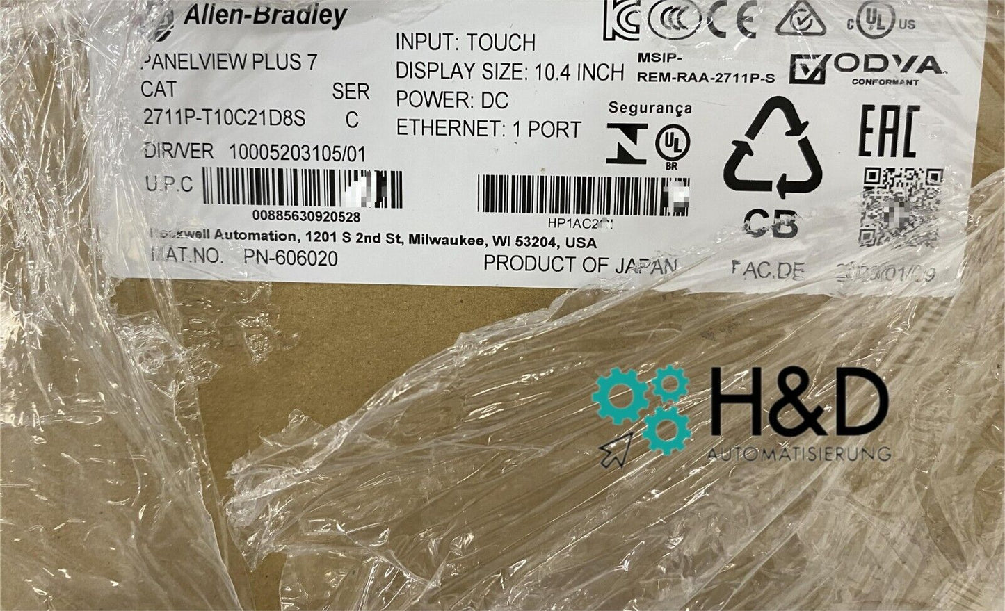 2711P-T10C21D8S  Allen-Bradley  PanelView 【New and Sealed】