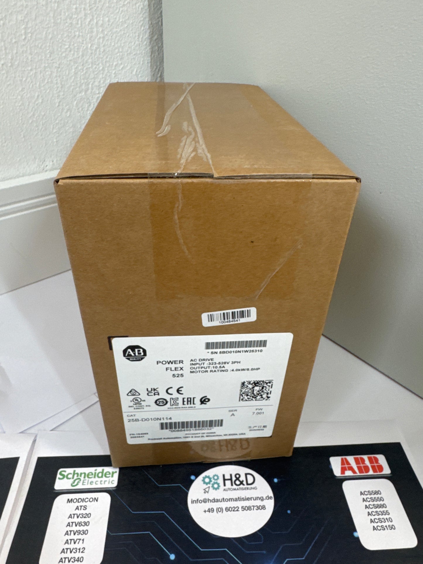 25B-D010N114    Allen-Bradley   PowerFlex 525 4kW   New and sealed