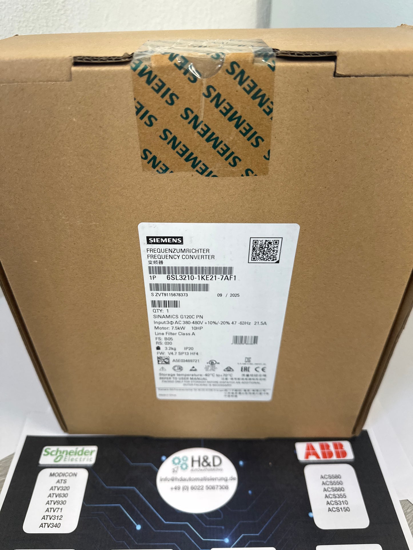 Sinamics G120C 6SL3210-1KE21-7AF1 – Frequenzumrichter (7,5 kW, 3AC 380–480 V, PROFINET, STO, IP20)