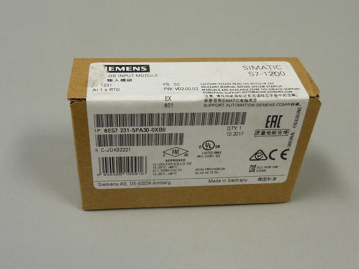 SIEMENS 6ES7231-5PA30-0XB0 in stock