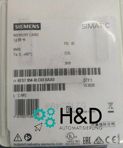 Siemens SIMATIC S7 Scheda di memoria 4 MB Flash (6ES7954-8LC03-0AA0)