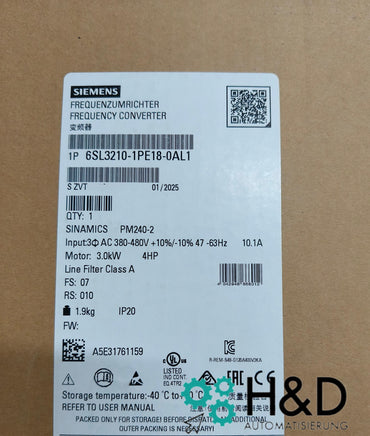 SINAMICS G120C 6SL3210-1PE18-0AL1 – Convertidor de frecuencia (5,5 kW, 150% de sobrecarga, PROFINET, Apagado seguro de par)