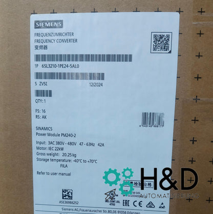 SINAMICS G120 Power Modul PM240-2 con filtro di classe A integrato e freno-chopper (6SL3210-1PE24-5AL0)