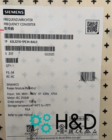 Siemens SINAMICS G120/S120 PM240-2 FSG C2 6SL3210-1PE34-8AL0 | Power Module 3AC 380-480V