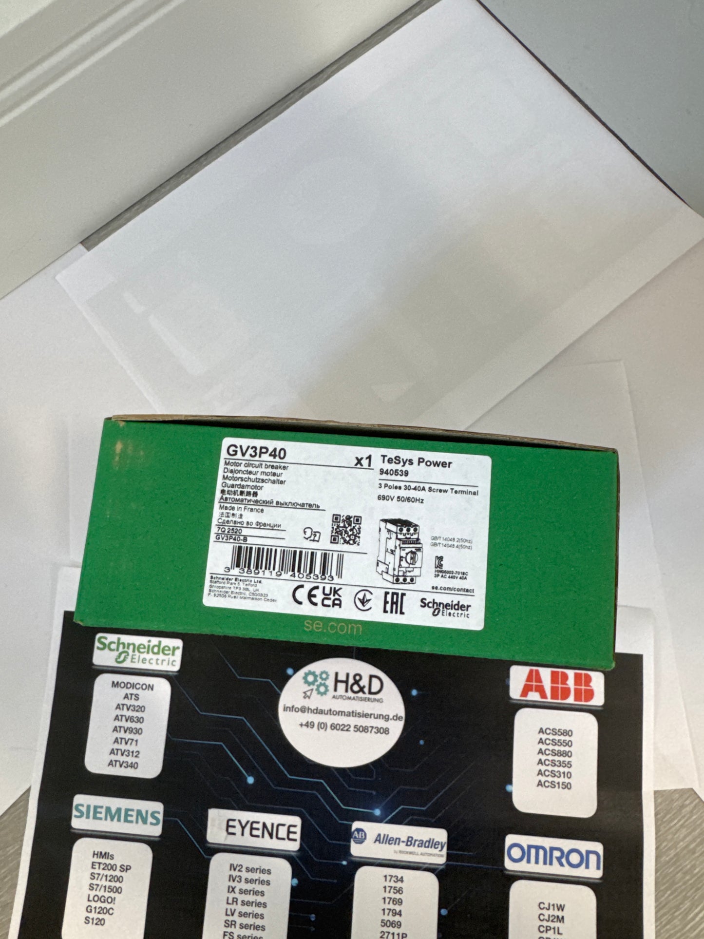 GV3P40   Schneider Electric  Motorschutzschalter, 3p, 30-40A, magnetischer Auslöser