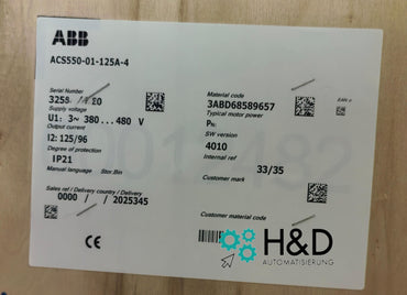 ABB ACS550-01-125A-4 – Inverter – 55 kW – 125 A – 380 V – IP21 – Nuovo e sigillato