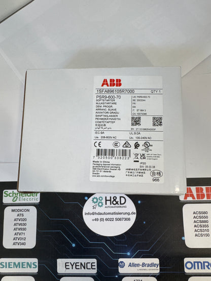 ABB PSR9-600-70 Softstarter 9A 208-600V AC 4kW Neu & versiegelt