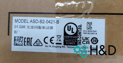 Delta ASD-B2-0421-B Серводрайв 220В | 2.6A, 1/3 Ф, Серия B2, компактный и точный