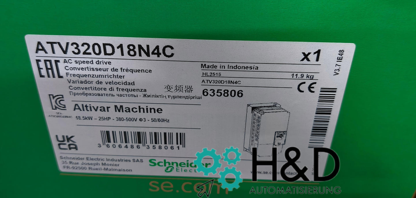 Schneider Electric ATV320D18N4C Frequenzumrichter 18,5kW 400V – Neu & versiegelt