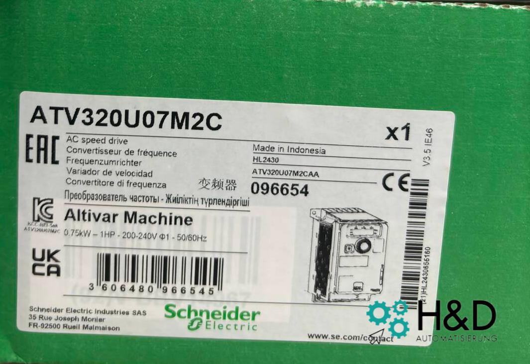 ATV320U07M2C   Schneider Electric    ATV320, 0.75kW     New and sealed