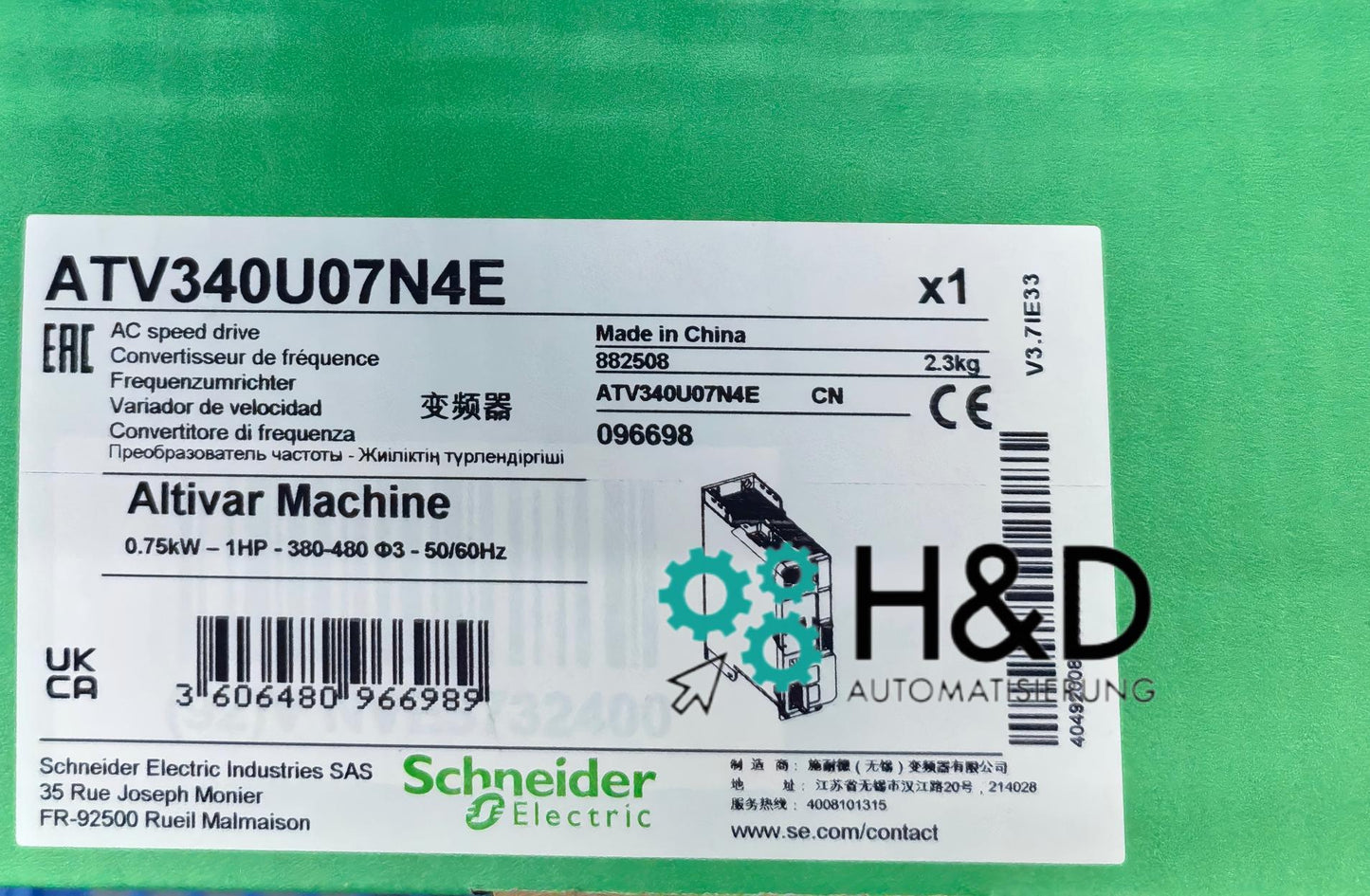 ATV340U07N4E Schneider Electric Przemiennik ATV340, 0,75 kW 380-480 V