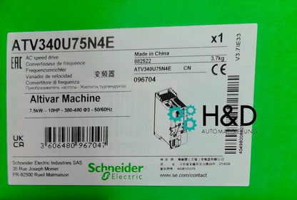 Schneider Electric ATV340U75N4E частотный преобразователь 7,5 кВт / 400–480 В – новый и запечатанный