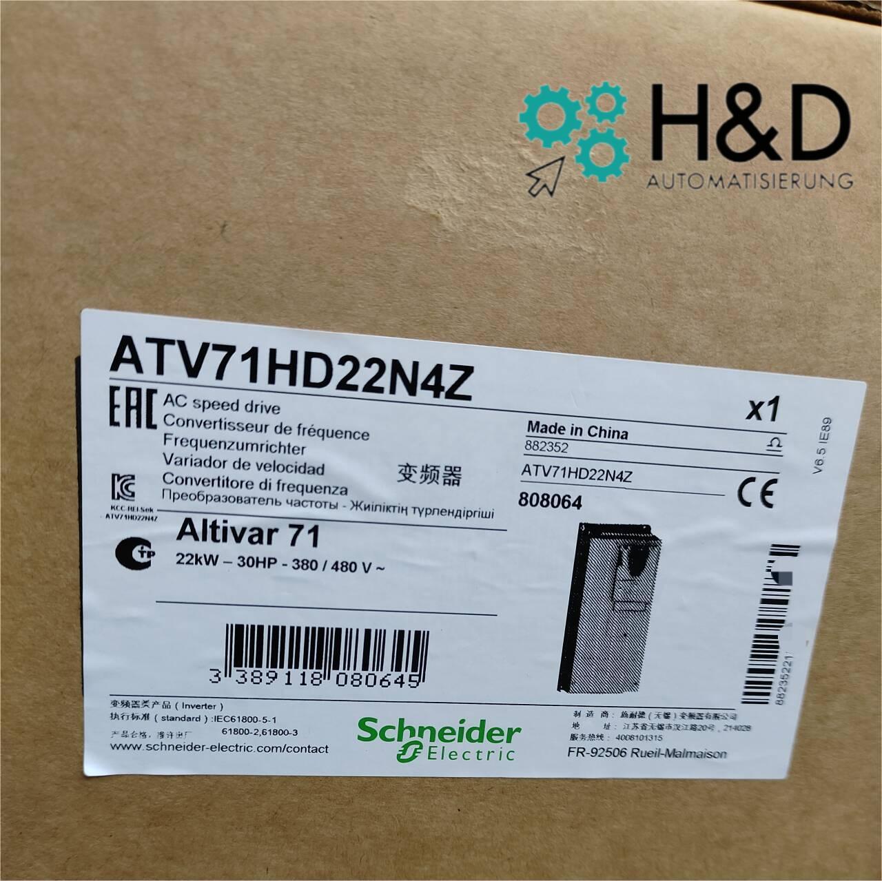 ATV71HD22N4 Schneider Electric  Inverter  ATV71 - 22kW-30HP - 480V  New and Sealed