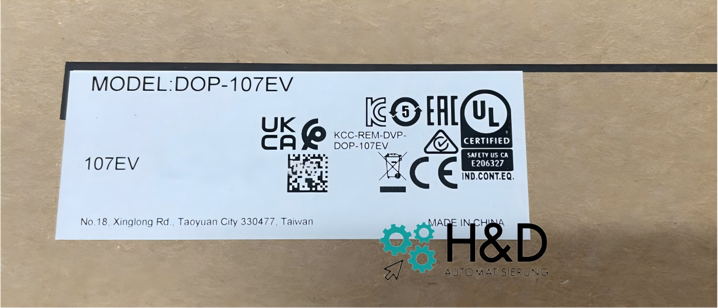 Delta DOP-107EV HMI 7" TFT, 800 МГц, USB, RS232/485, серия DOP-100