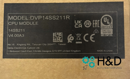 Delta DVP14SS211R PLC | Serie DVP-SS, 24V, 5K Parole, 8k Passi, 256 I/O