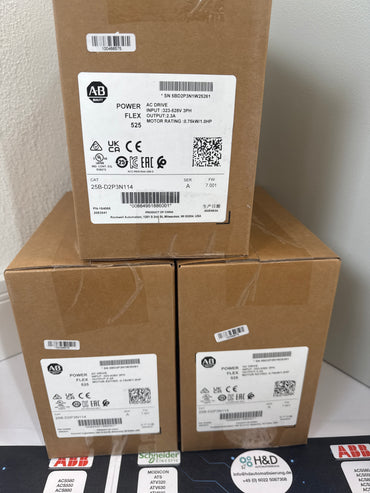 25B-D2P3N114    Allen-Bradley    PowerFlex 525 0.75kW    New and Sealed