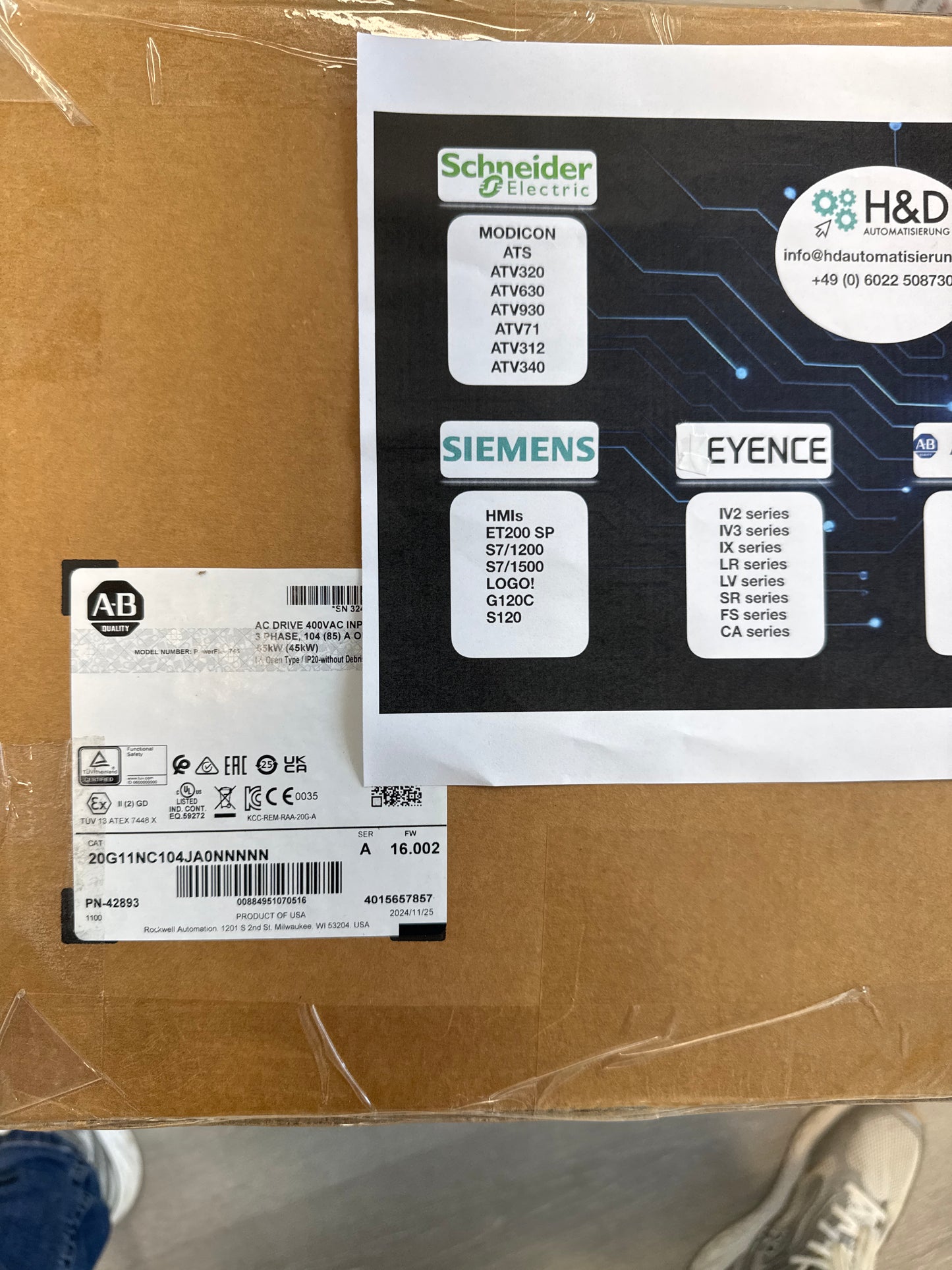 Allen-Bradley PowerFlex 755 | 20G11NC104JA0NNNNN | 104 A | 400 V | Normal Duty