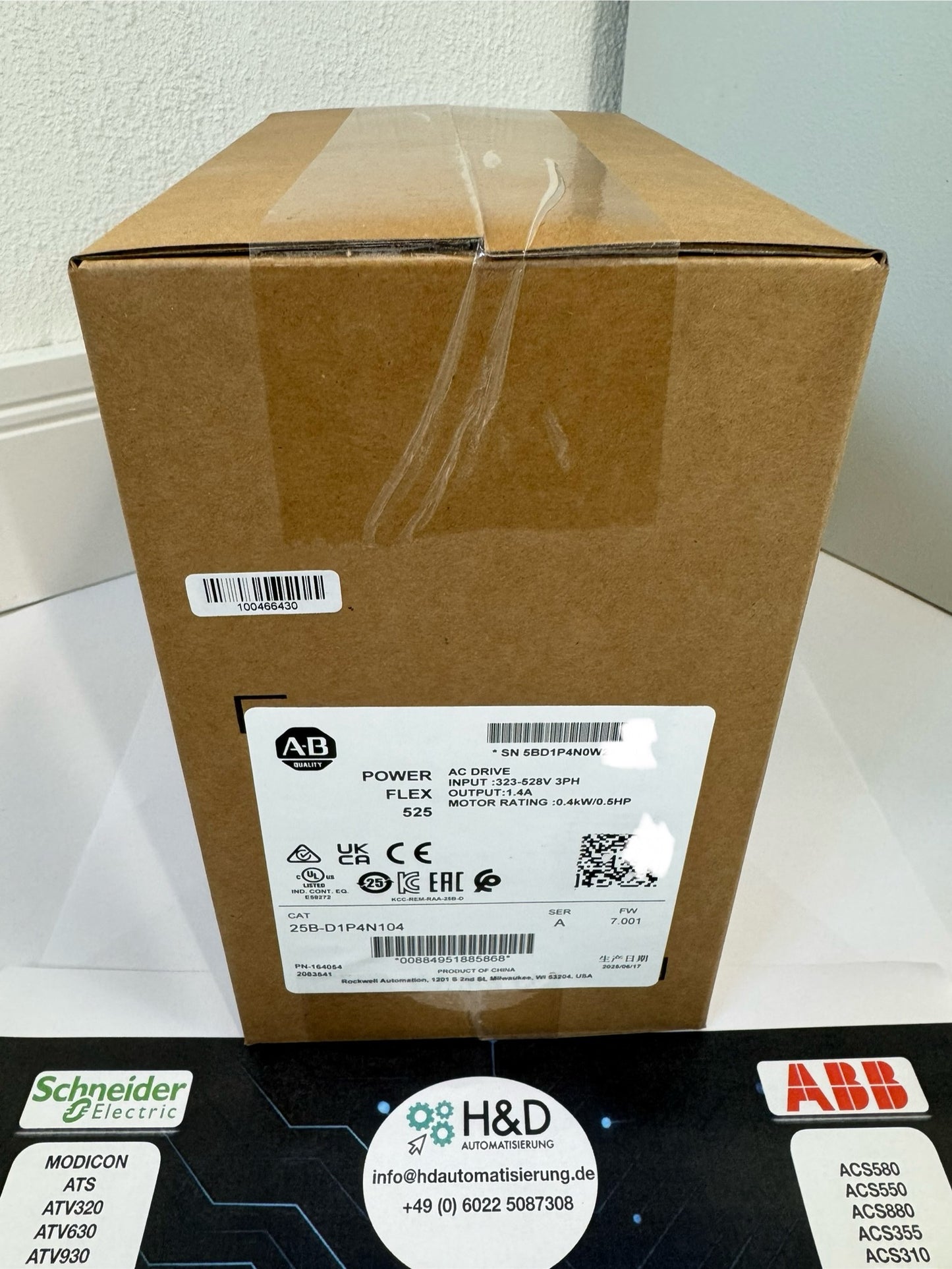 25B-D1P4N104  Allen-Bradley  PowerFlex 525 0.4kW  New and Sealed