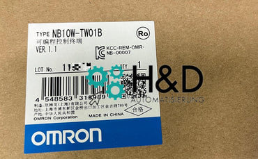 Omron NB10W-TW01B – 10.1" TFT color touchscreen HMI, 800 × 480 px, IP65