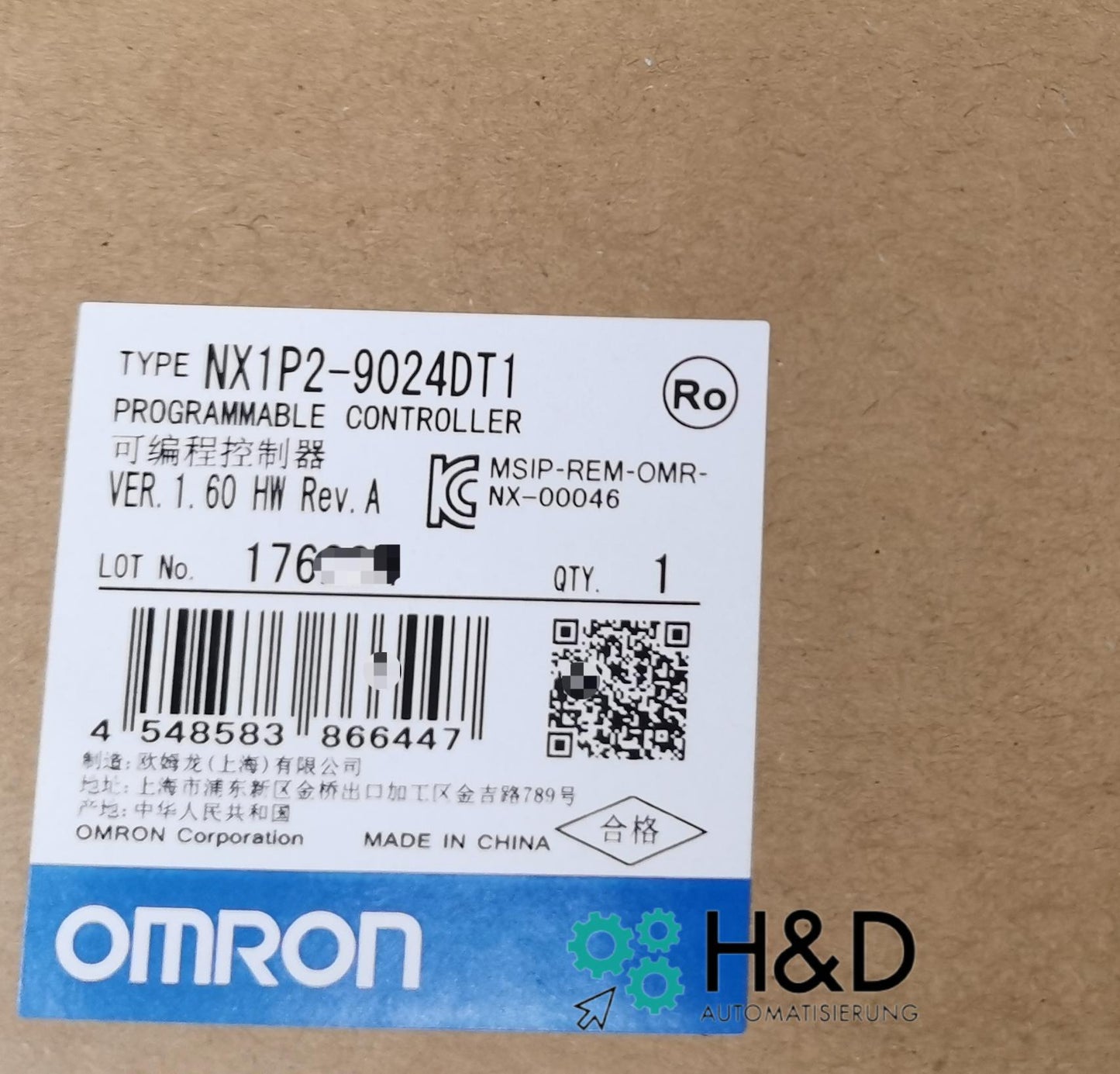 NX1P2-9024DT1  Omron Sysmac NX1P CPU【New and Seal】