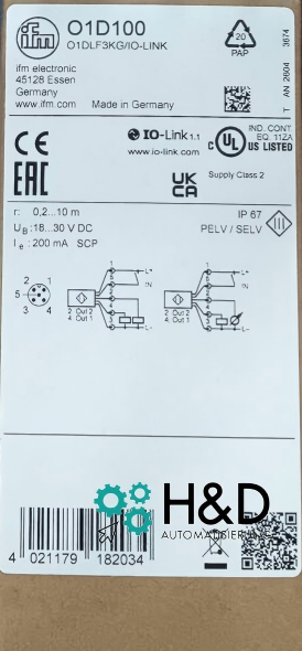 O1D100  IFM  Photoelectric distance sensor   New and Sealed