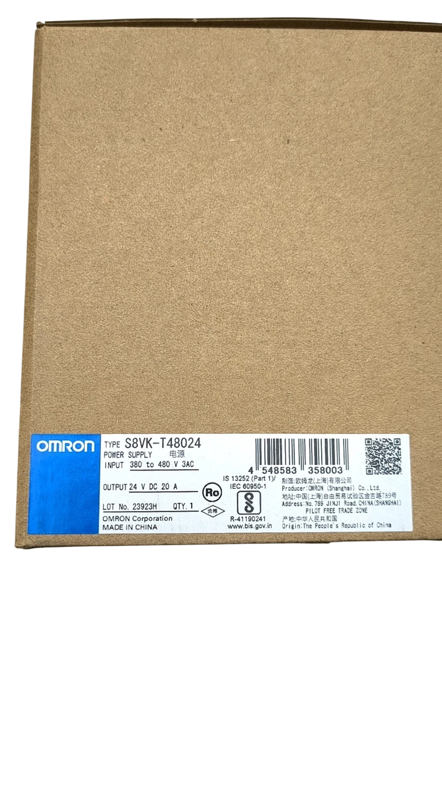 Omron S8VK-T48024 Schaltnetzteil – 24V DC – 20 A – 480 W