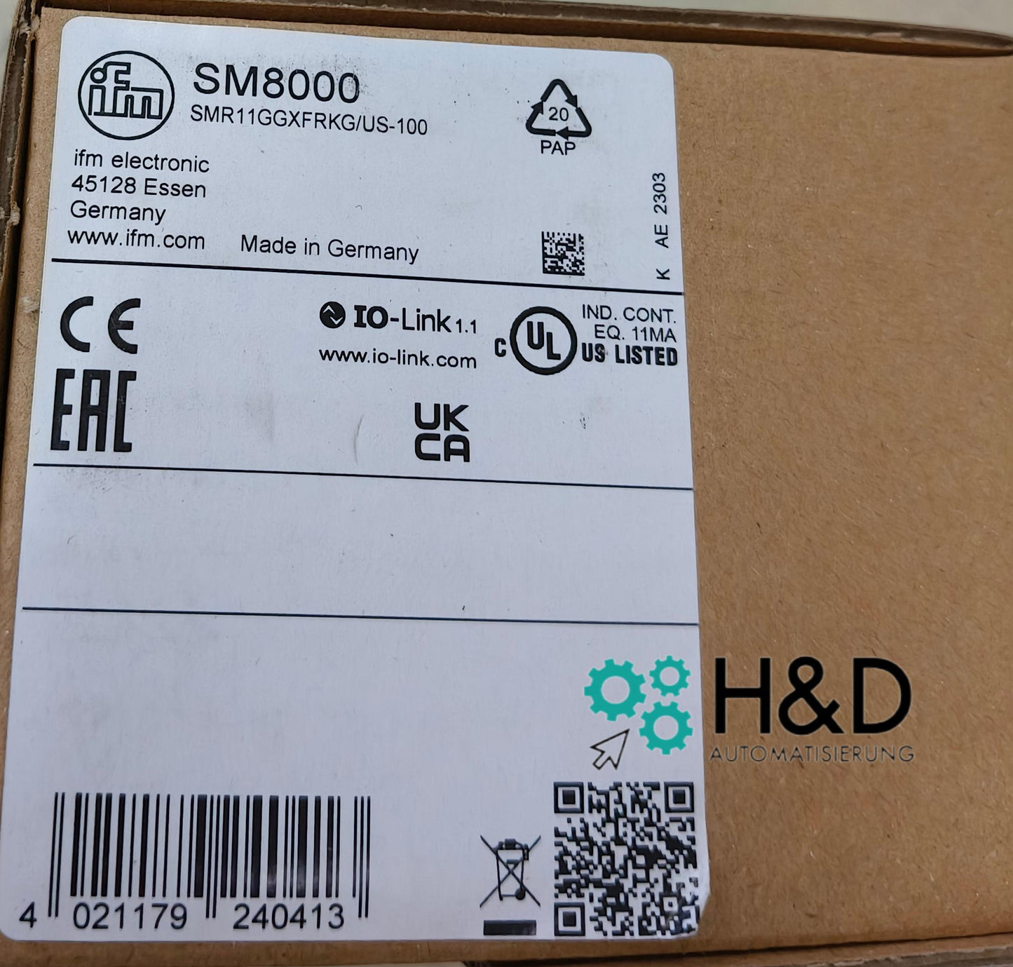 SM8000 IFM  Magnetic-inductive flow meter  【New and Sealed】