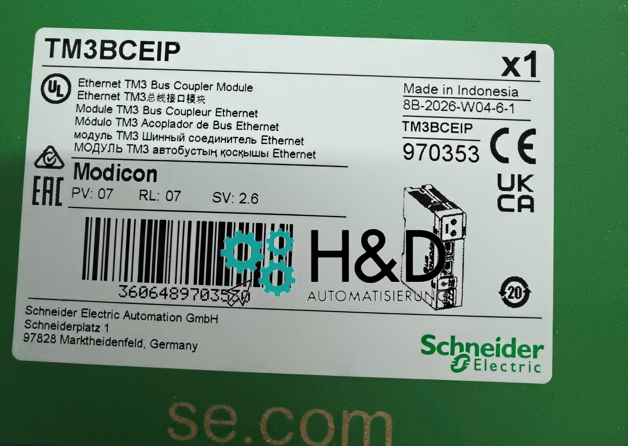 Schneider Electric TM3BCEIP Bus Coupler, Modicon TM3, Ethernet, RJ45 Connectors