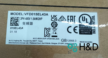 Delta VFD015EL43A VFD-EL 2HP 480V 3PH | Mikro-FU, IP20, Freno de CC, V/Hz