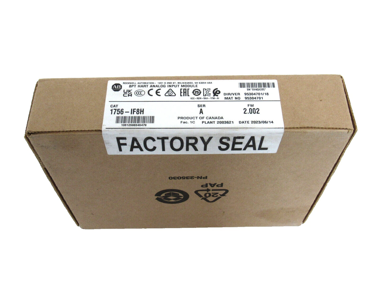 Moduł wejścia analogowego o wysokiej rozdzielczości Allen-Bradley 1756-IF8H do sterownika PLC ControlLogix